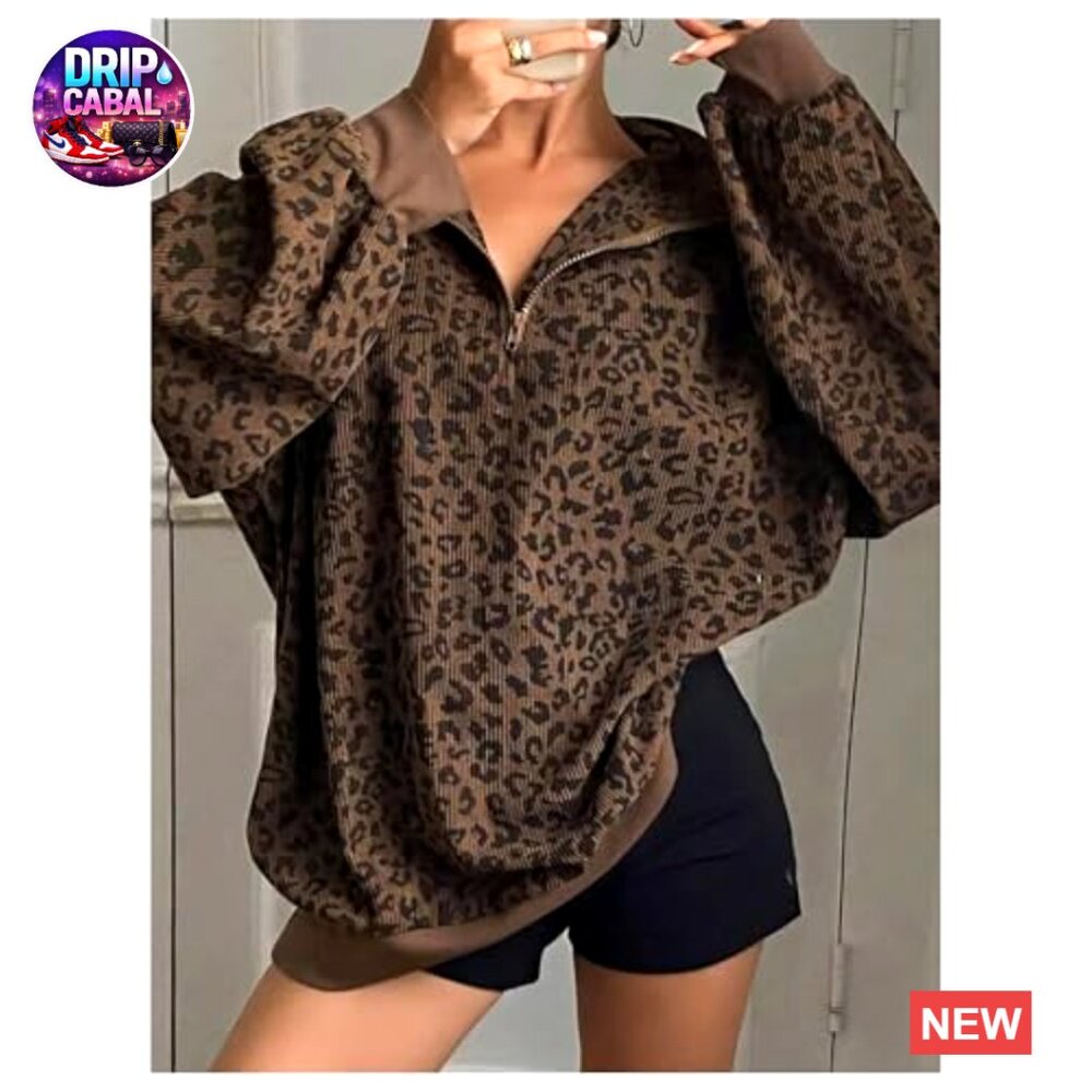 Plus Size Quarter Zip Pullover Oversized Sweatshi… - image 3